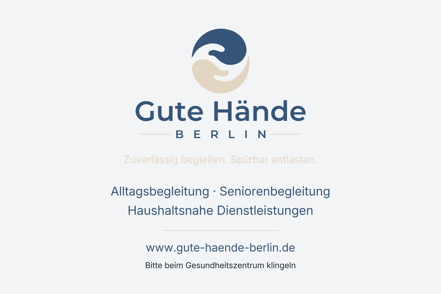 Schildentwurf Gute Hände Berlin